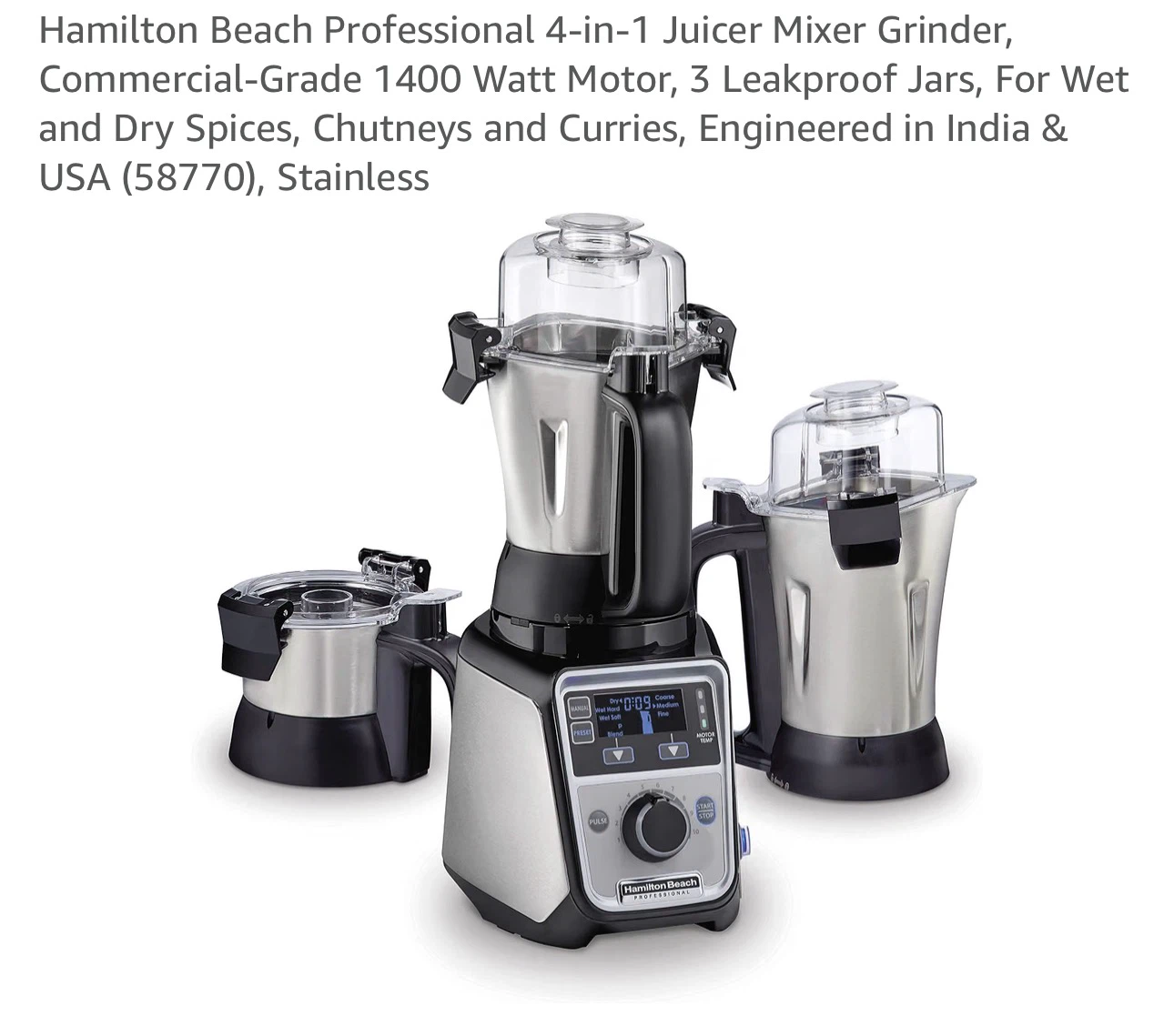 Hamilton Beach Professional - Mixer Grinder for Sale