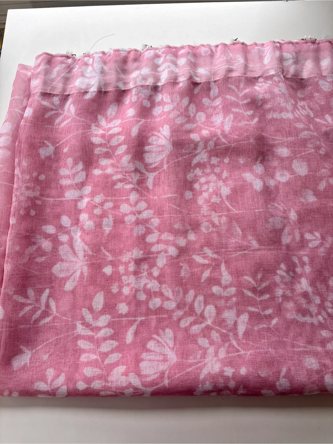 Pink Floral Patterned Curtain
