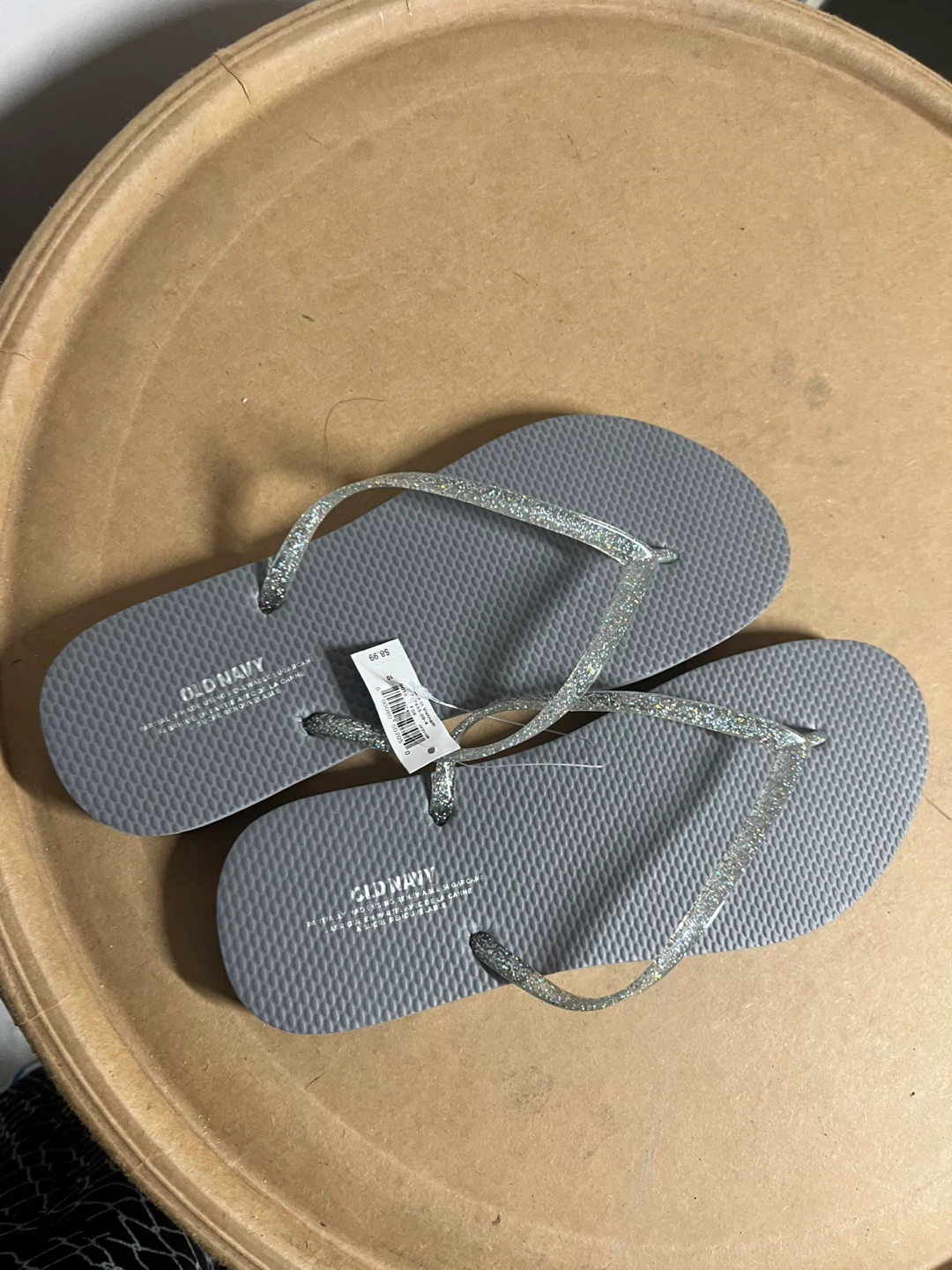 Old Navy Glitter Flip Flops Size 10 brand new - photo 4