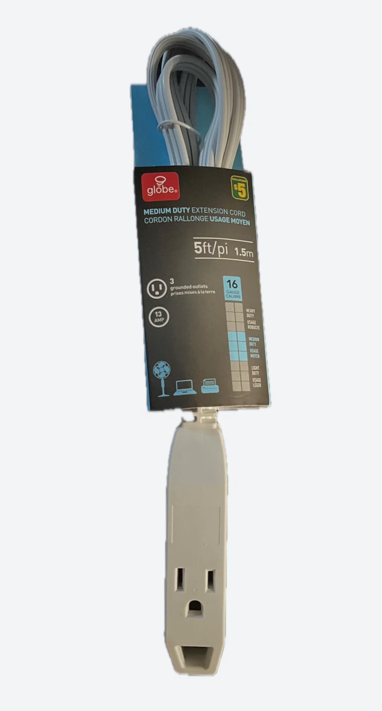 Globe Medium Duty Extension Cord 5ft