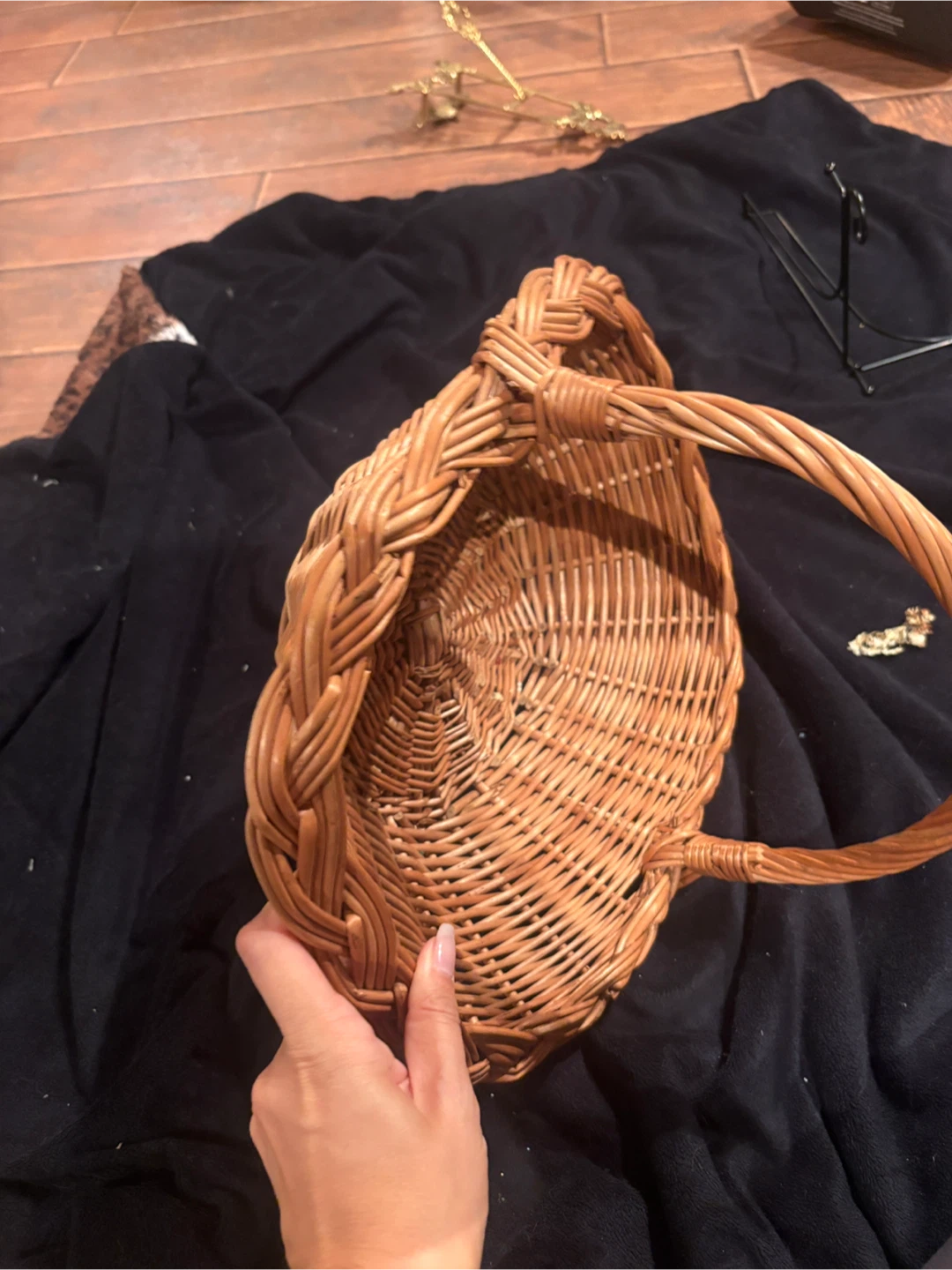 Two Wicker Baskets with Lace Liners and Bubble Wands
