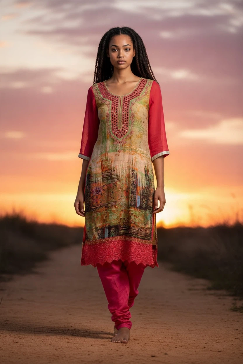 Embellished Traditional Ethnic Kurti Set