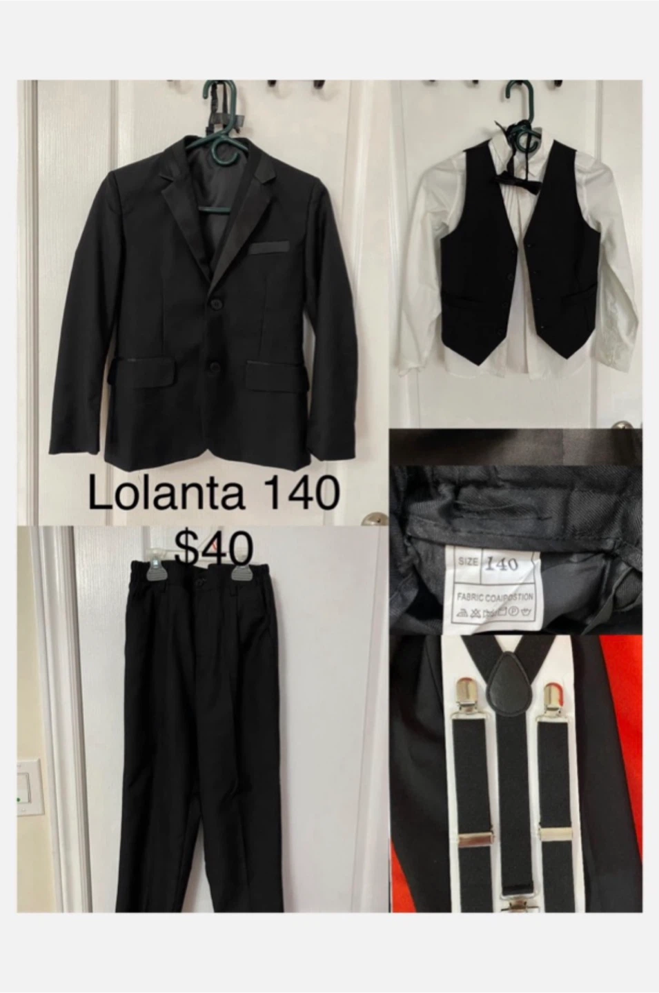 LOLANTA Boys Formal 5 Piece Suit Tuxedo