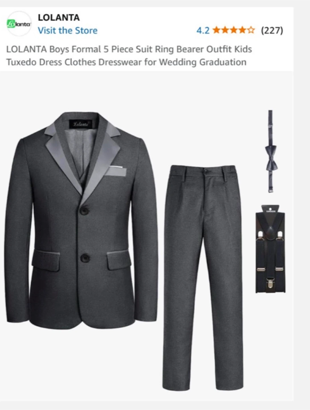 LOLANTA Boys Formal 5 Piece Suit Tuxedo - photo 2