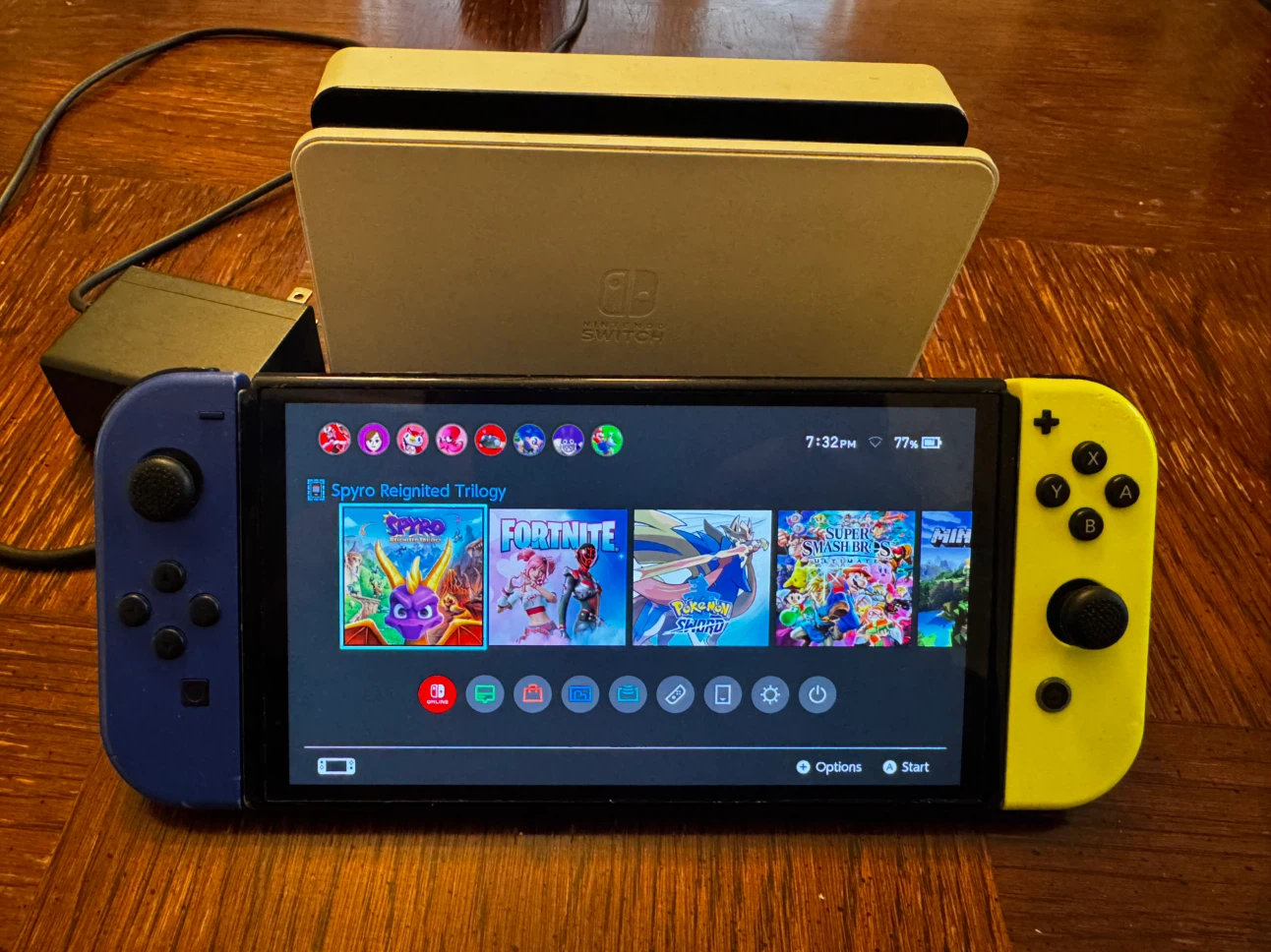 Nintendo Switch OLED Console with Neon Controllers