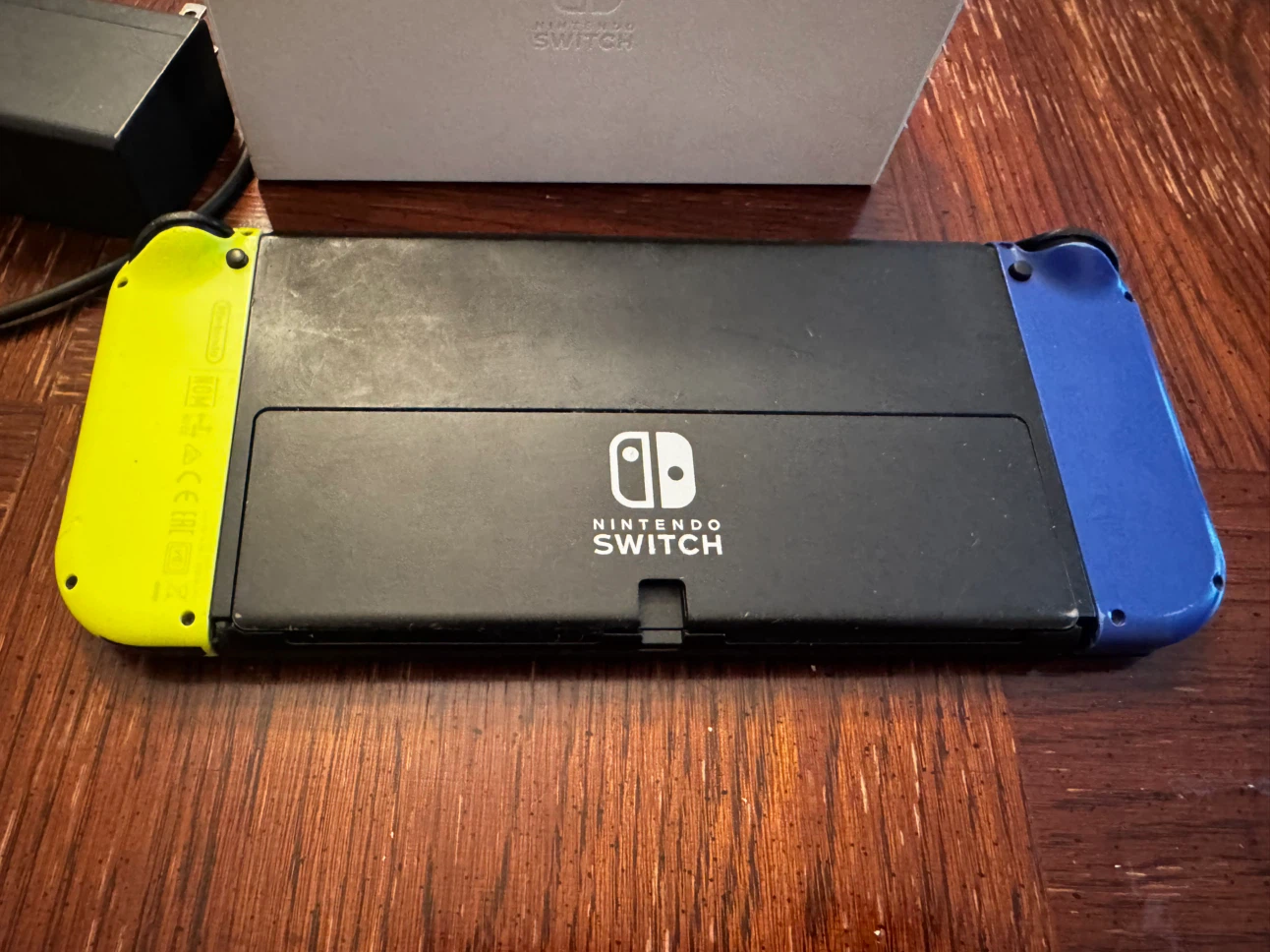 Nintendo Switch OLED Console with Neon Controllers - photo 2