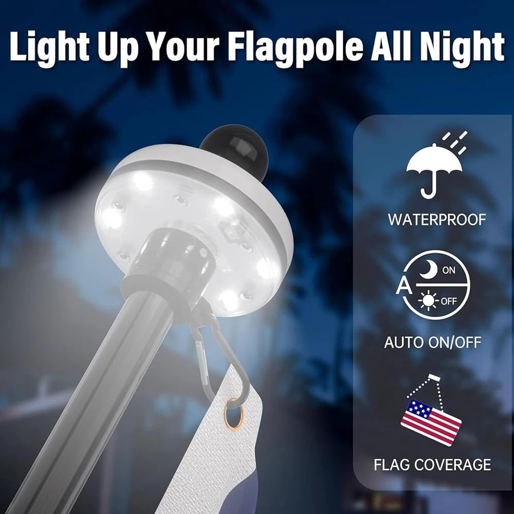 ZMTECH 5FT Flag Pole Kit with Solar Light - American - new - photo 4