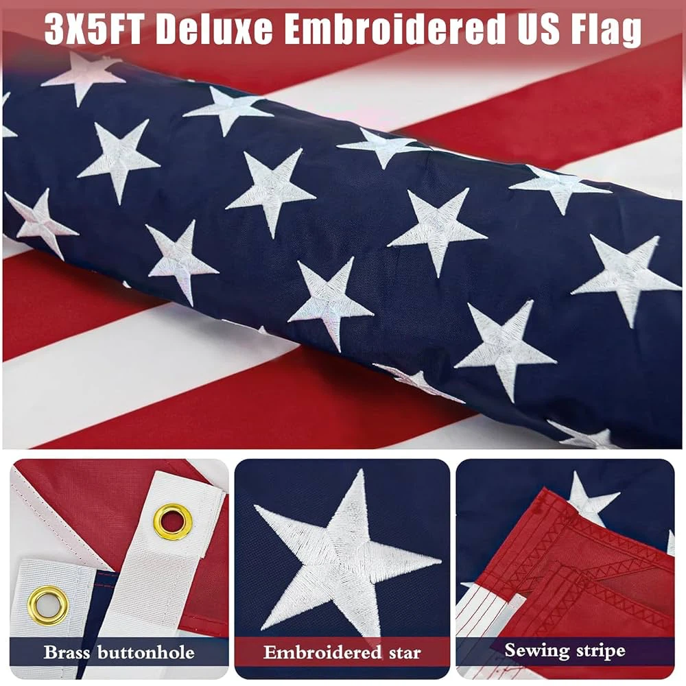 ZMTECH 5FT Flag Pole Kit with Solar Light - American - new - photo 5