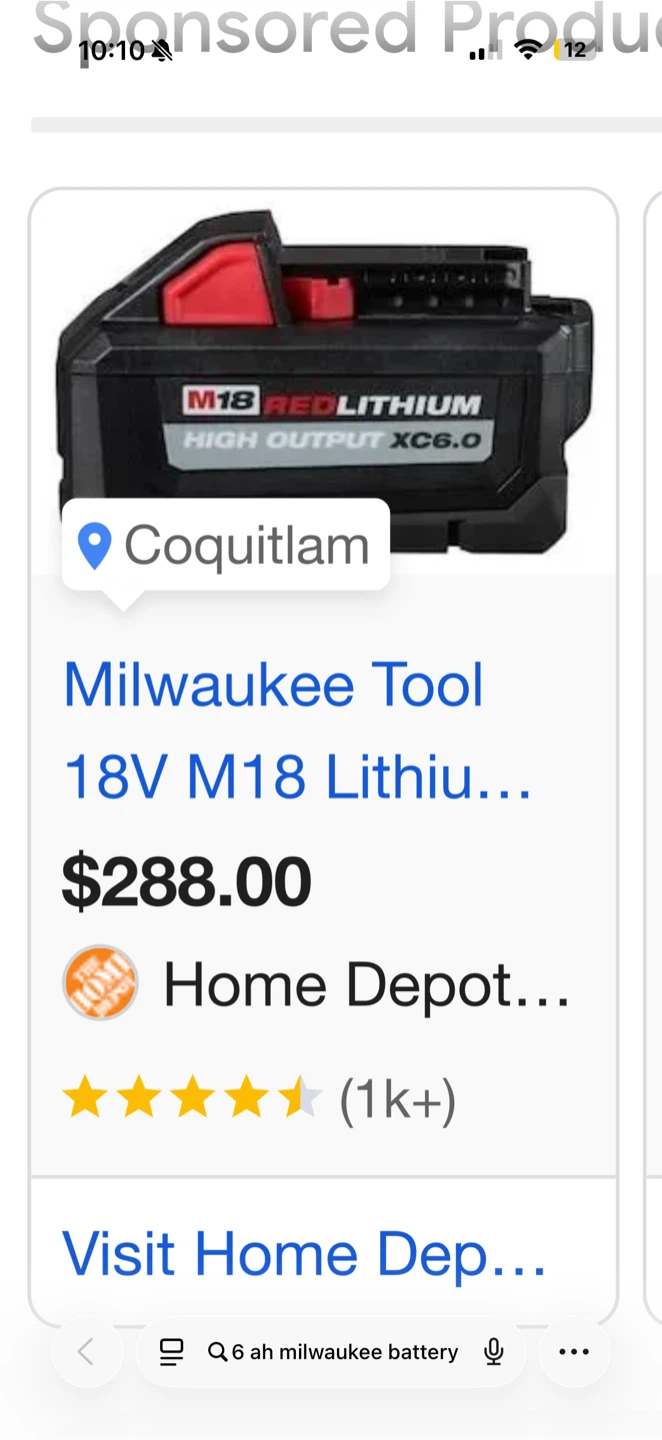 Brand new Milwaukee 6amp battery
