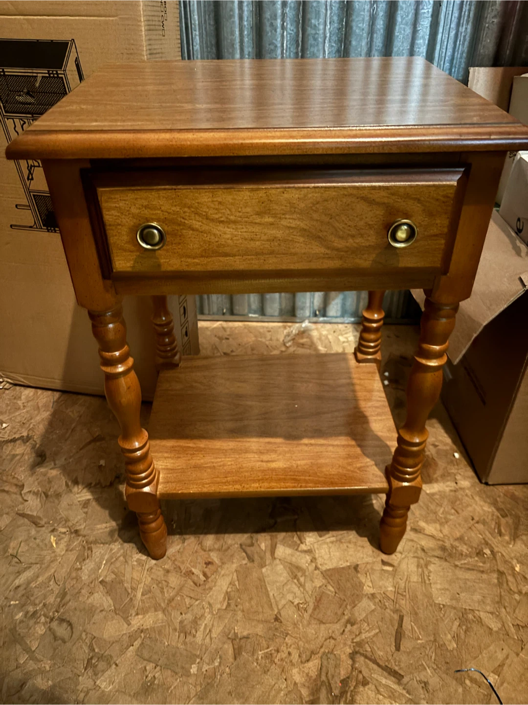 Wooden Nightstand with Drawer