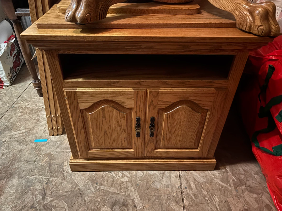 Wood TV Stand with Storage Cabinet