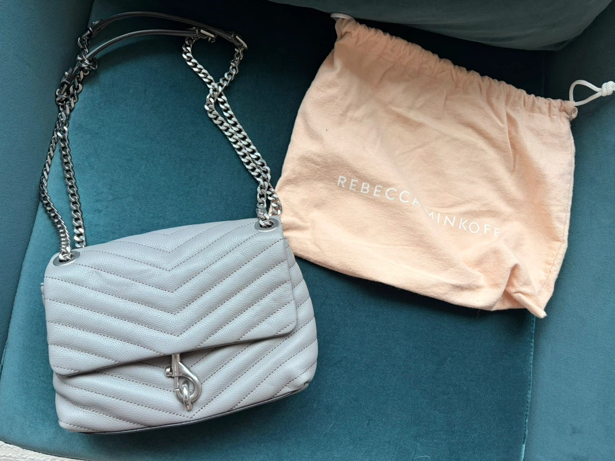 Grey leather Rebecca Minkoff Small Edie Crossbody Bag