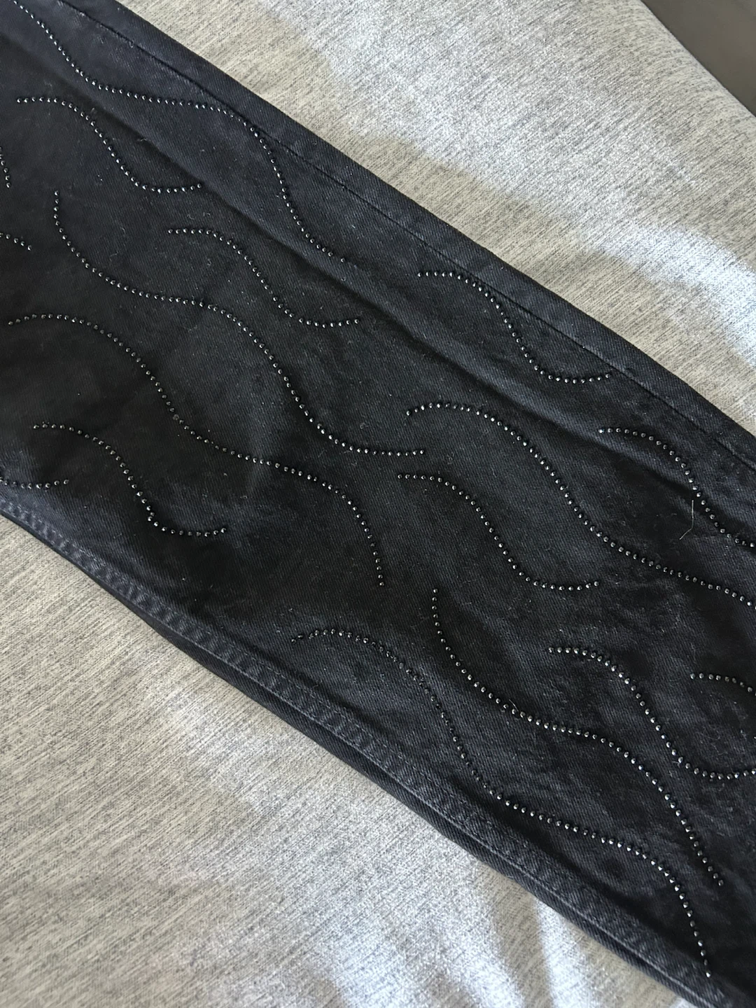 Zara black embellished denim jeans - photo 4