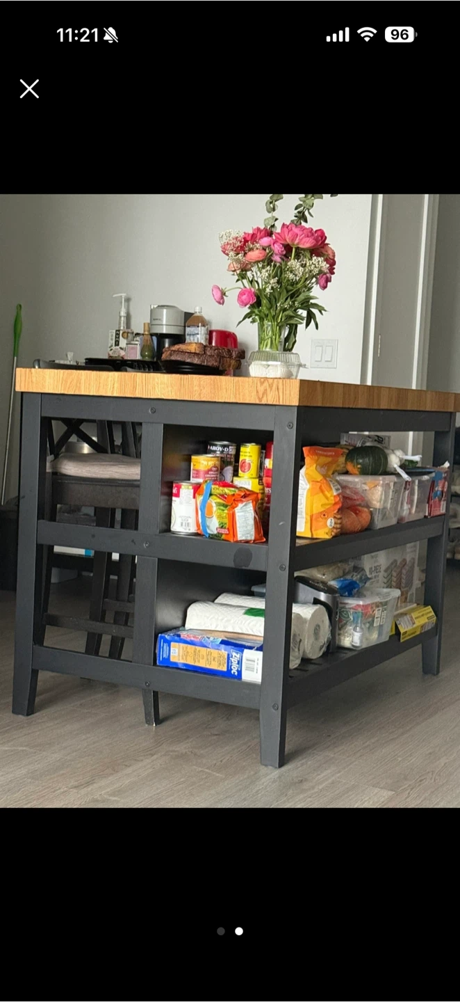 Brand new IKEA VADHOLMA Kitchen Island Black/Oak