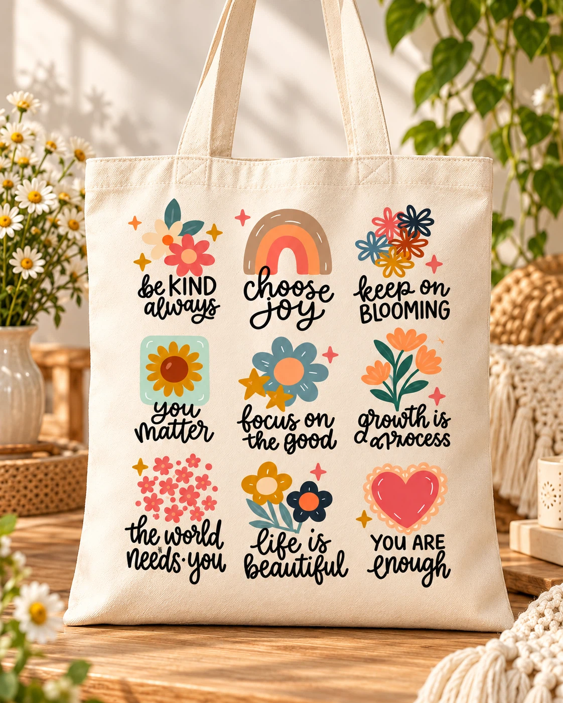 Positive Quotes Canvas Tote Bag
