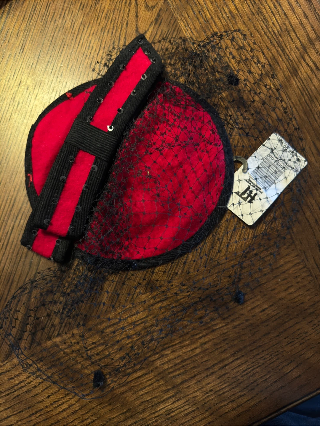 Hottopic Red Bow Veil Cocktail Hat