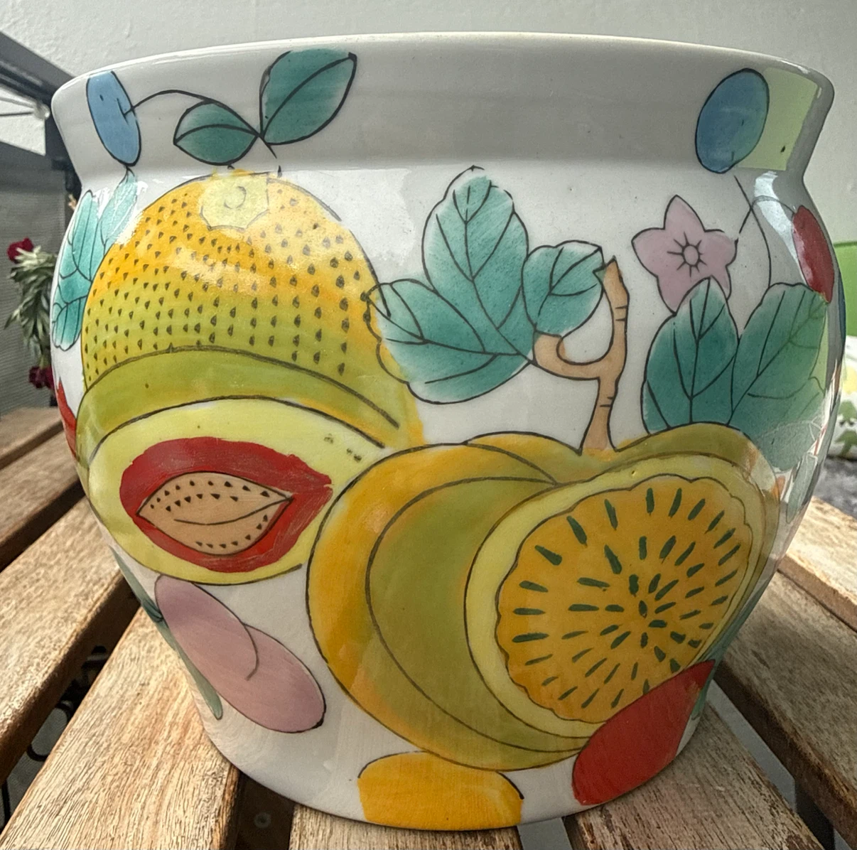 Ceramic Fruit Pattern Flower Pot