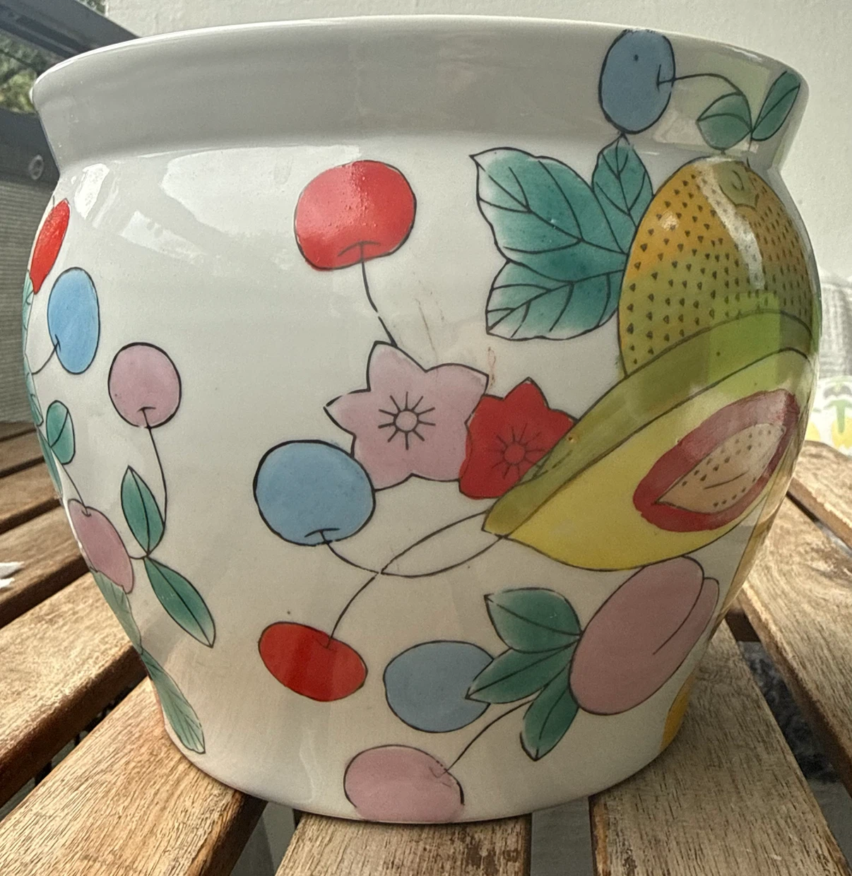 Ceramic Fruit Pattern Flower Pot - photo 2