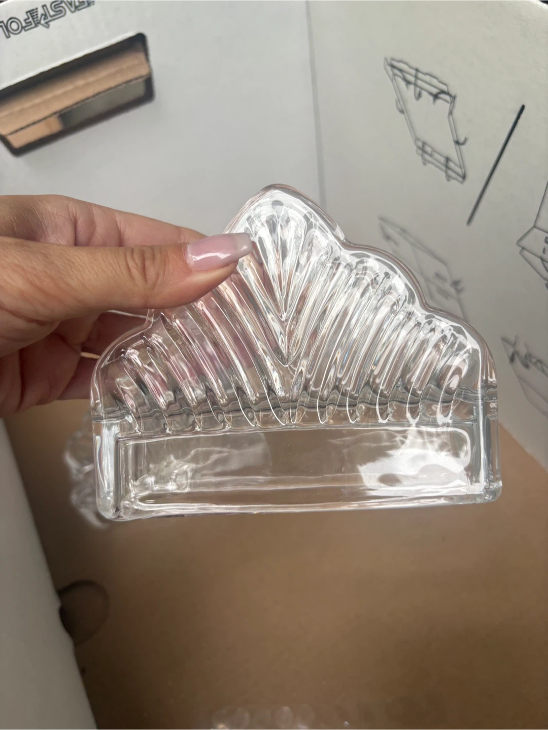 Set of 3 Crystal Glass Napkin Holders - photo 2