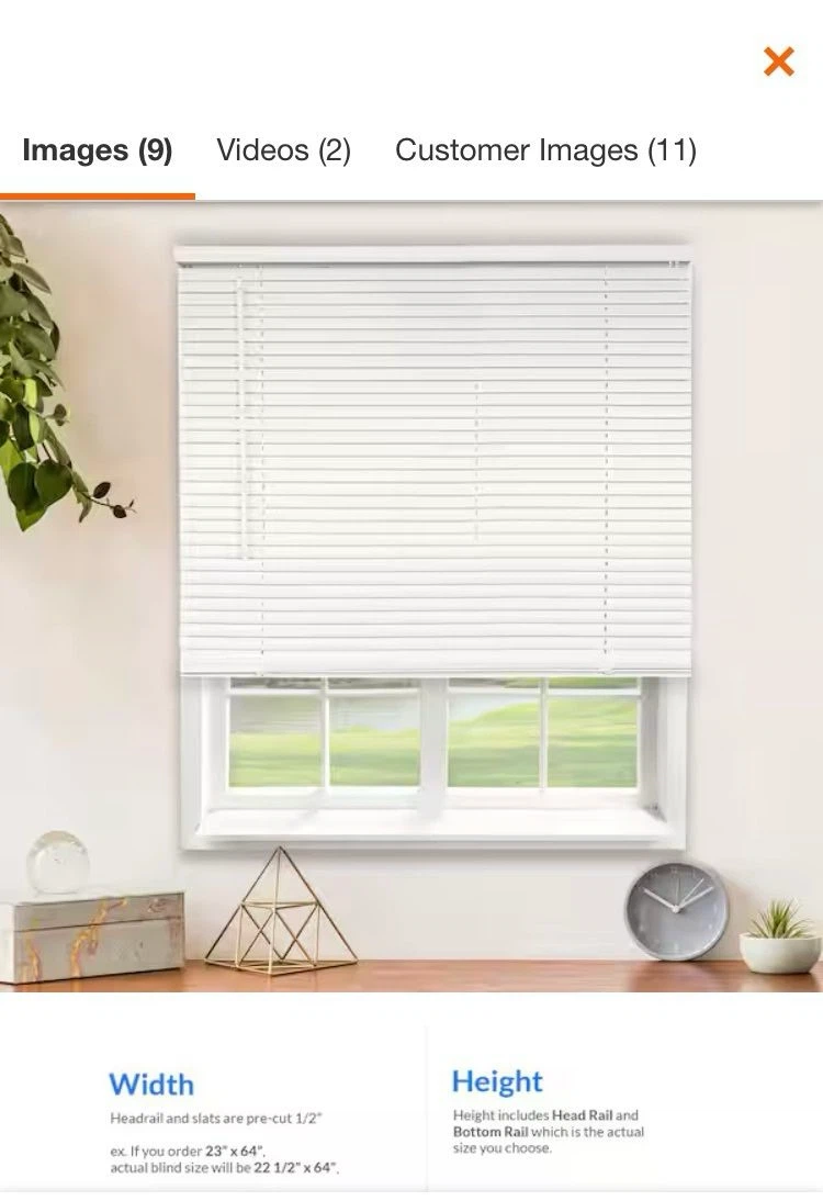 1 in Deluxe Vinyl Blind 72 in W x 48 in L - photo 2