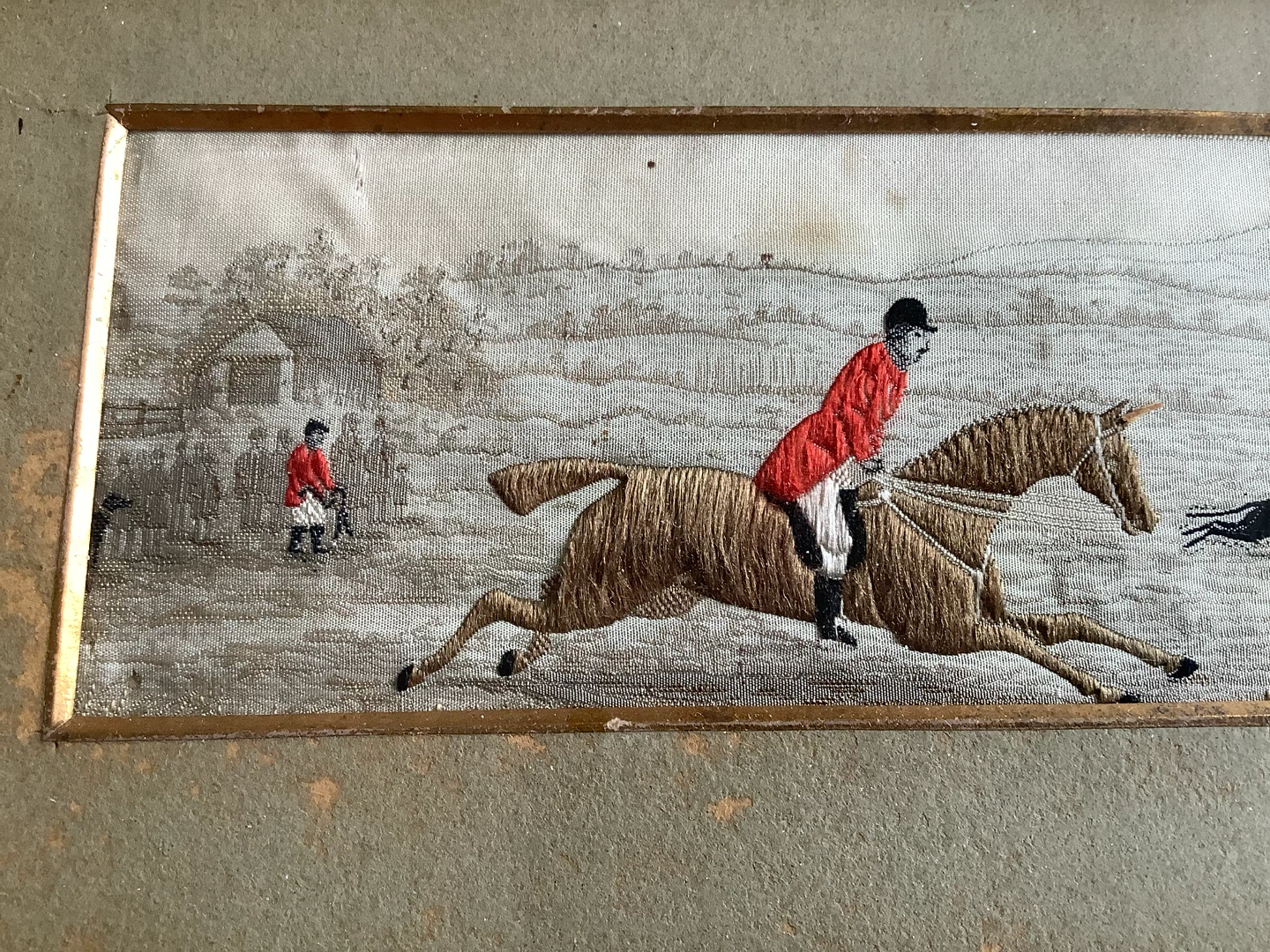 #3 Vic Tom Steven’s Stevengraph Silk Picture “The First Point” - photo 2
