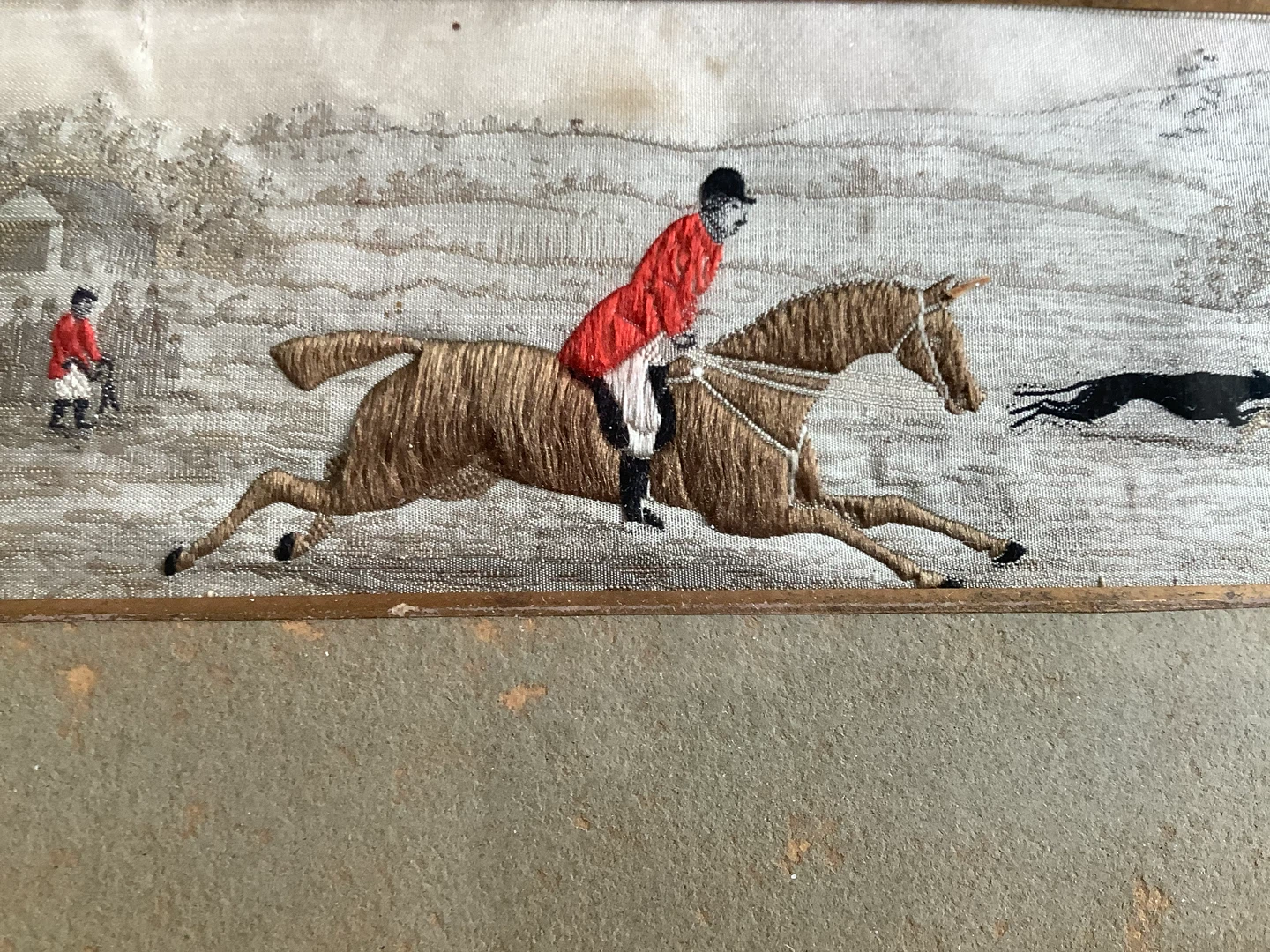 #3 Vic Tom Steven’s Stevengraph Silk Picture “The First Point” - photo 4