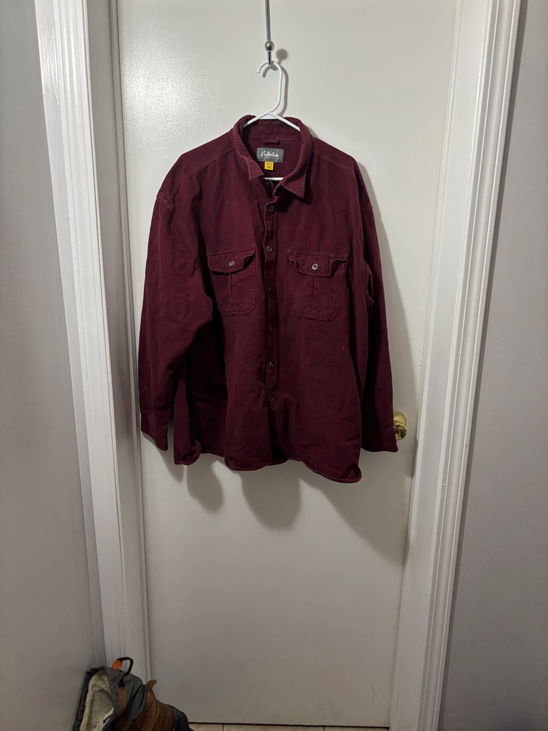Cabela's Maroon Corduroy Long Sleeve Shirt 3XL