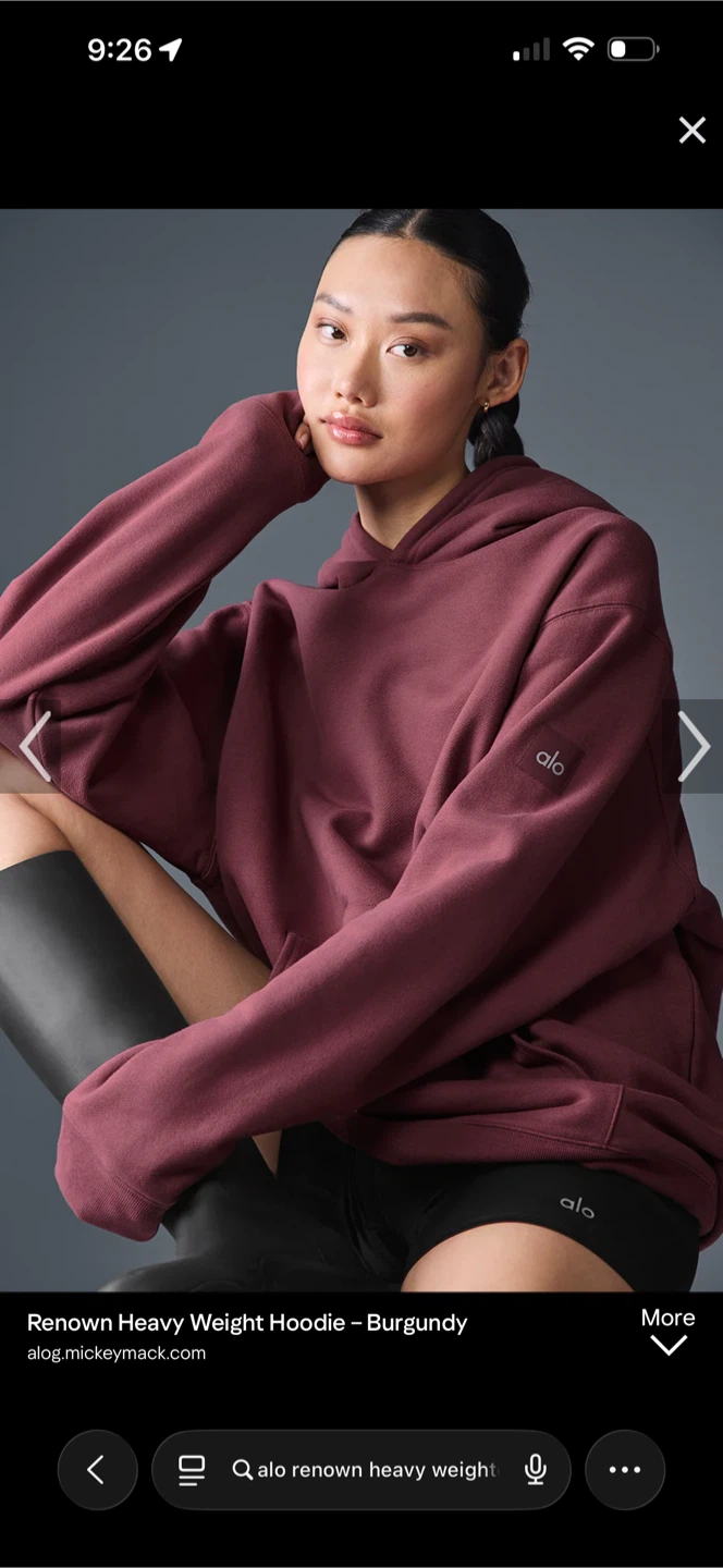Alo Yoga Renown Heavy Weight Hoodie - Burgundy
