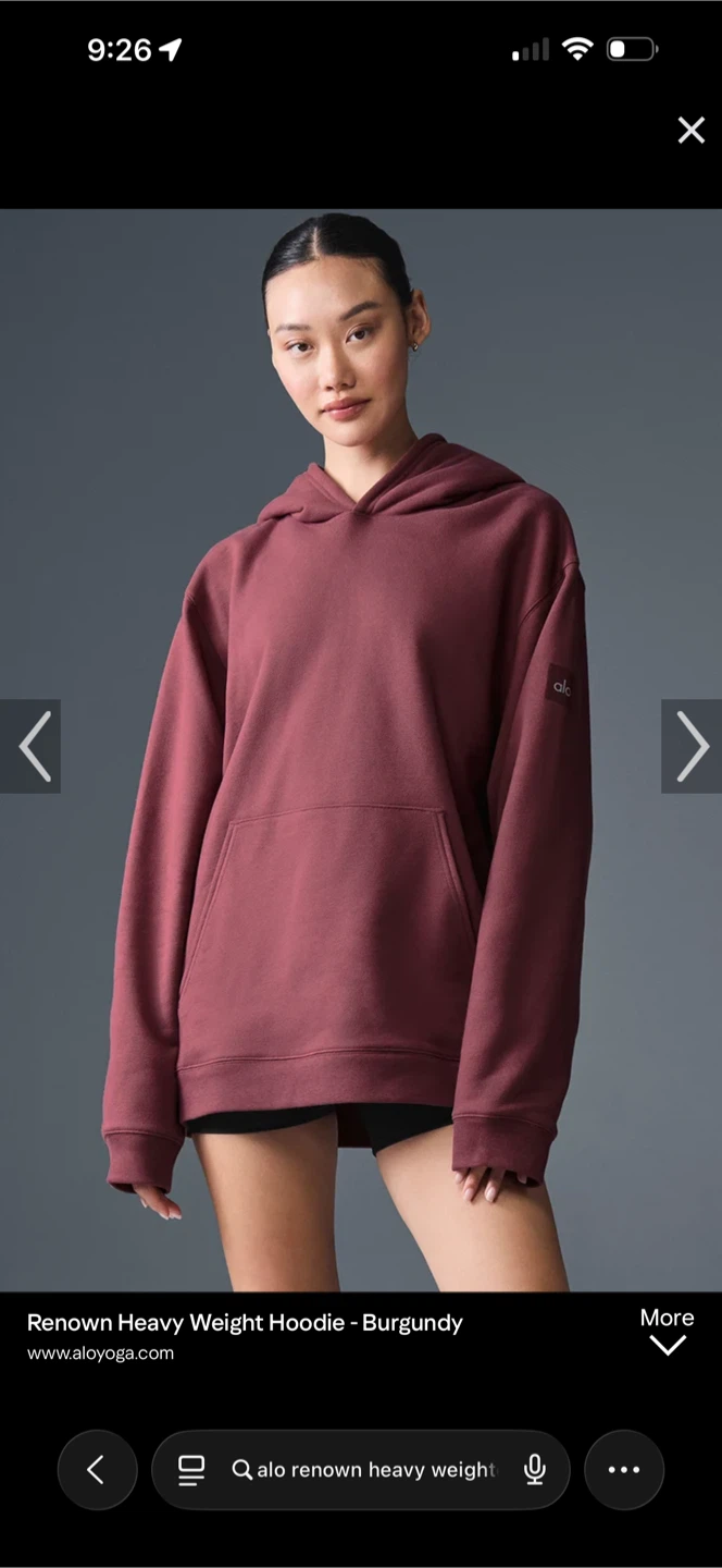 Alo Yoga Renown Heavy Weight Hoodie - Burgundy - photo 3