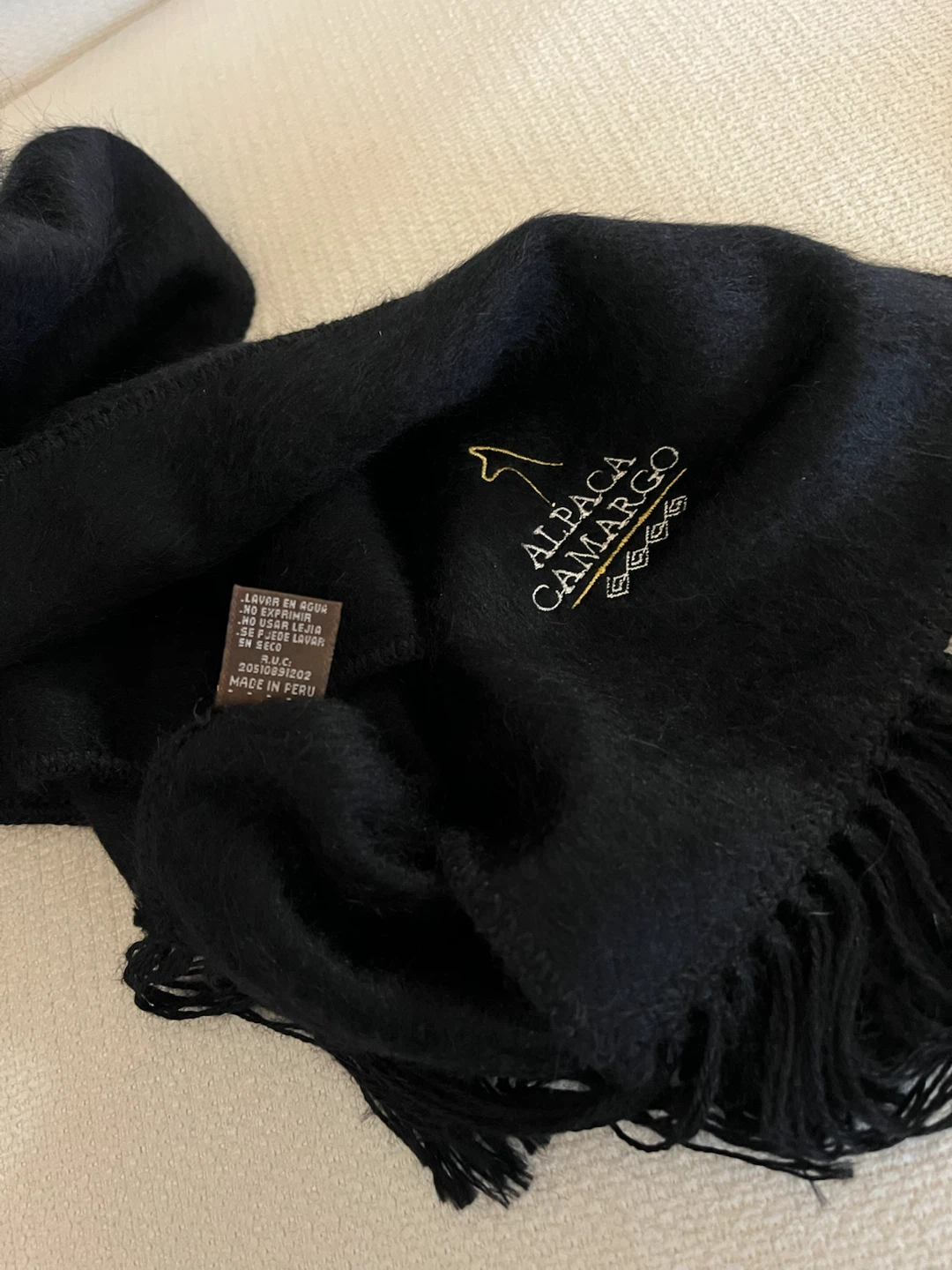 Alpaca Camargo Black Scarf - Suitable for Men & Women - photo 5