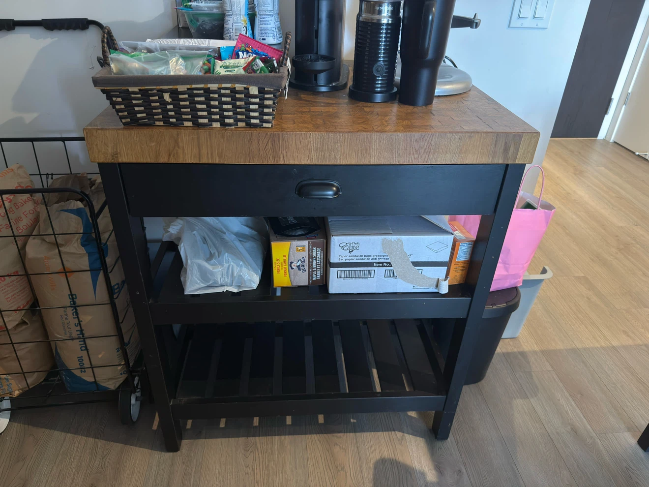 IKEA VADHOLMA Kitchen island, black/oak - photo 2