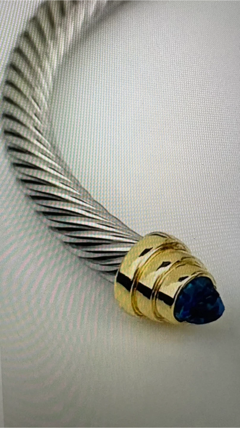 New cable bangle bracelet gemstones/stainless steel/gold plated) - photo 5