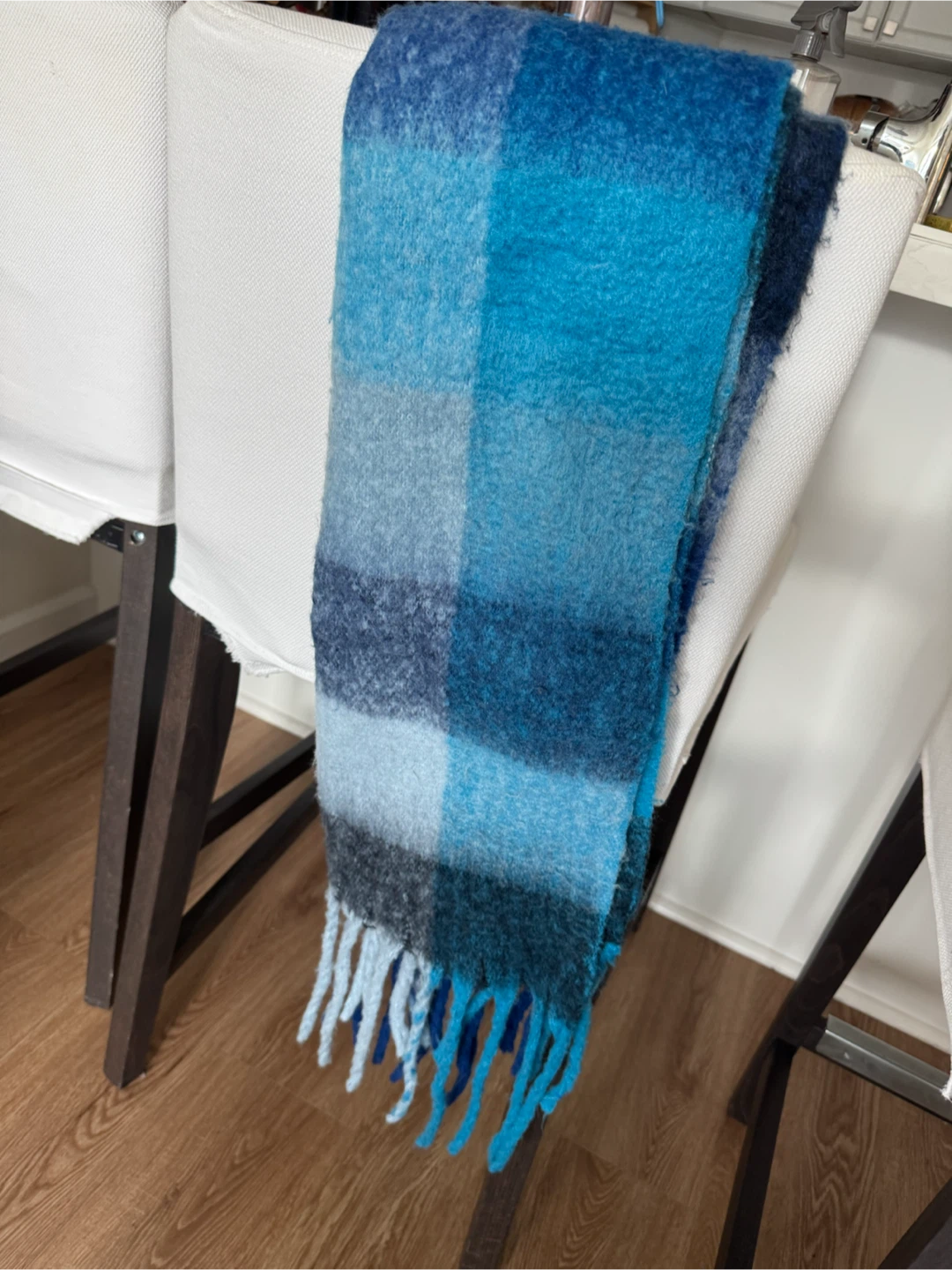 Blue Plaid Oversized Scarf - photo 2