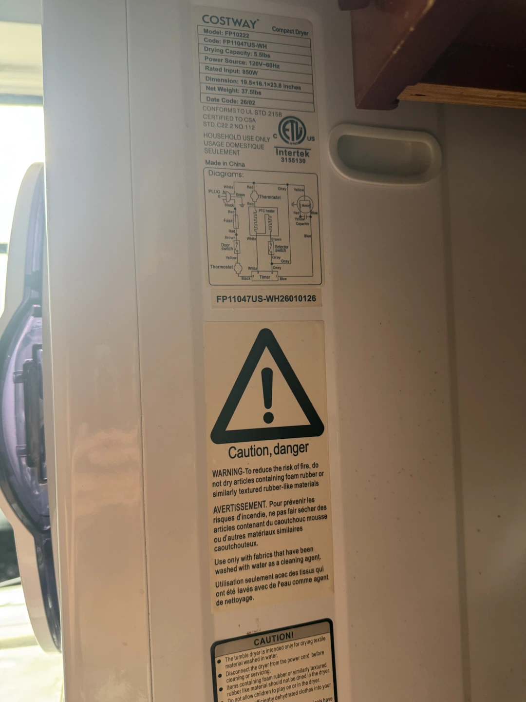Costway Compact Laundry Dryer - photo 2