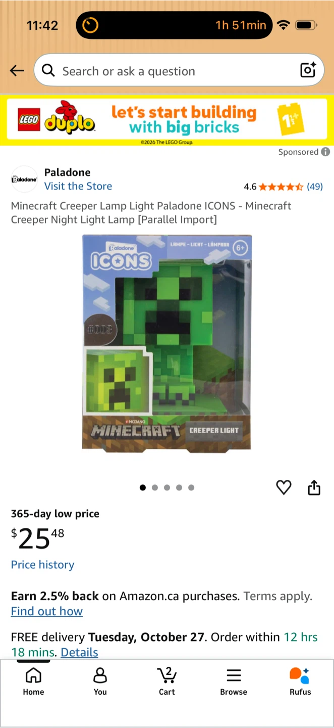 Brand new Minecraft Creeper nightlight lamp - photo 5
