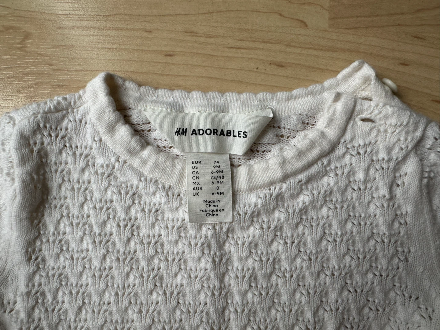 H&M Adorables White Knit Sweater 6-9M - photo 3