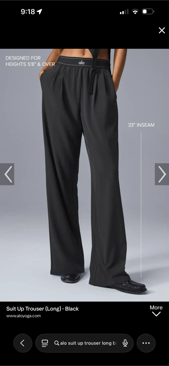 Alo Yoga Suit Up Trouser - Black (Long) - photo 3