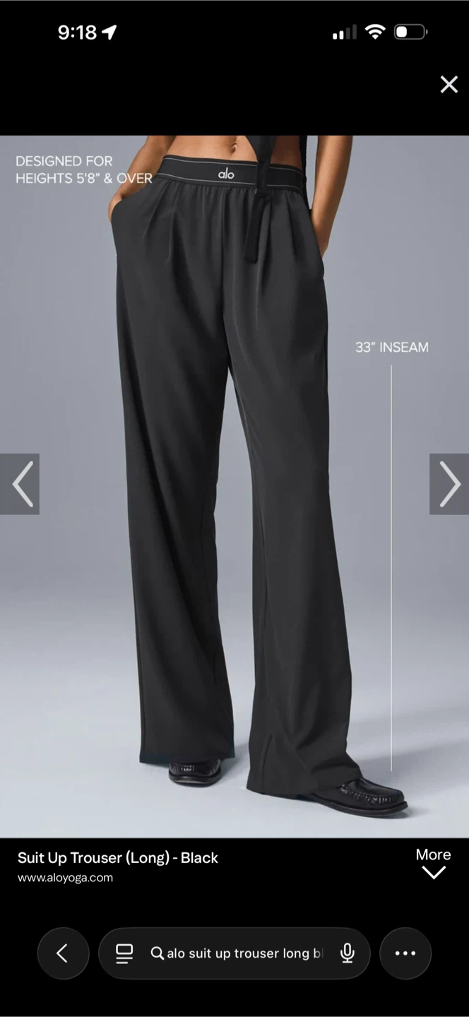 Alo Yoga Suit Up Trouser - Black (Long) - photo 4