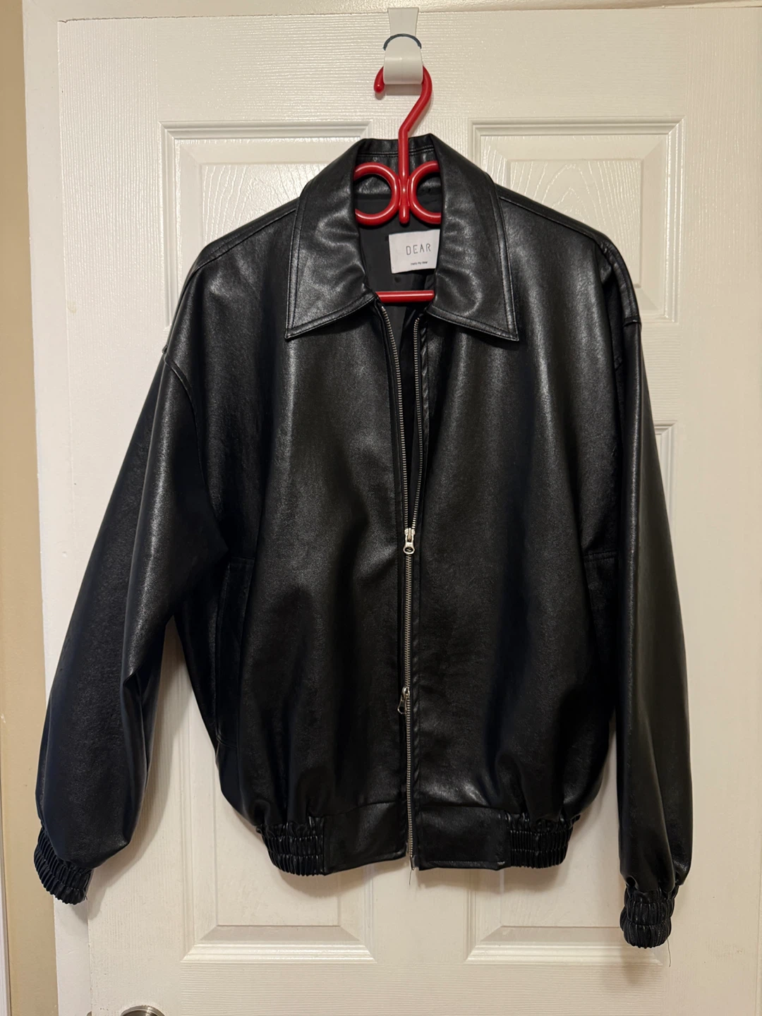 DEAR Black Faux Leather Jacket
