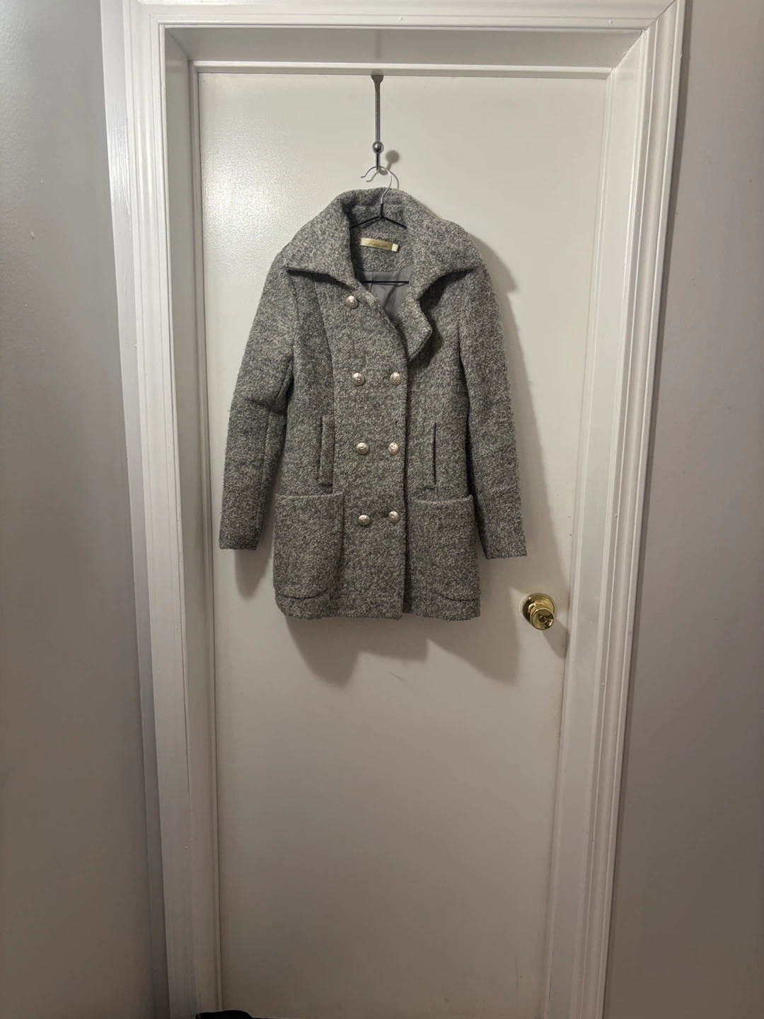 Tiulala Grey Wool-Blend Coat