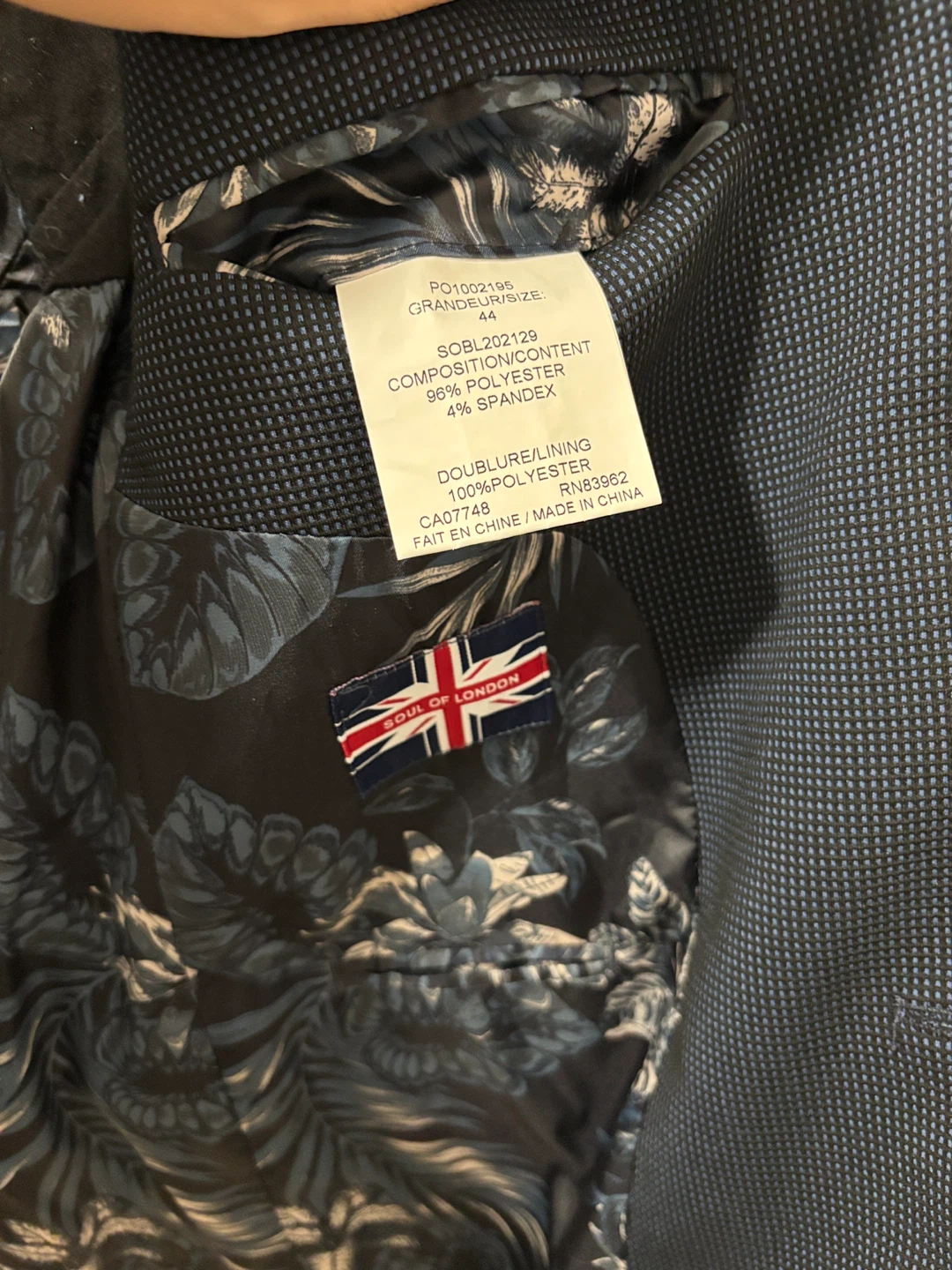 Soul of London Men's Blazer, Size 44 - photo 3