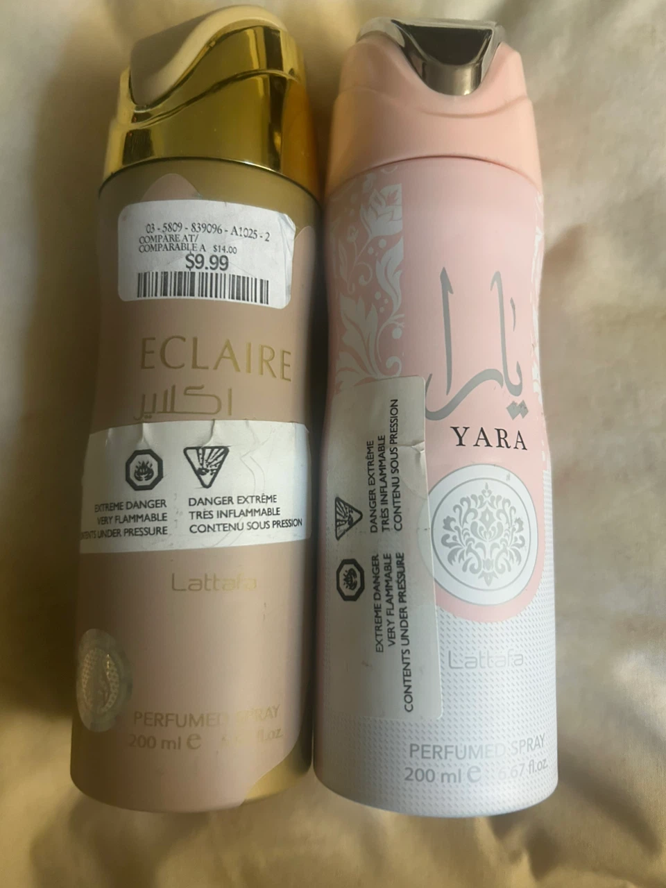 Lattafa Eclaire and Yara Perfumed Sprays