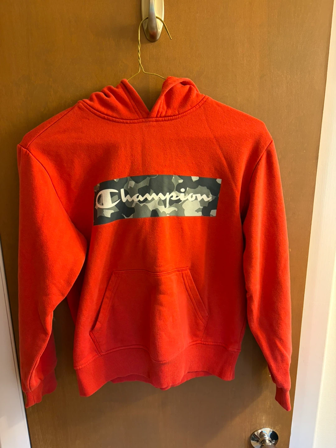 Champion Kids Camo Logo Hoodie Red - See Pics & Description