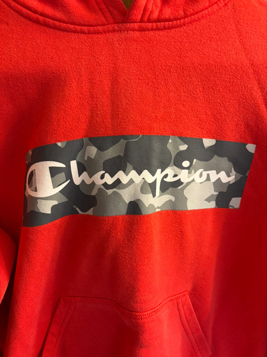 Champion Kids Camo Logo Hoodie Red - See Pics & Description - photo 2