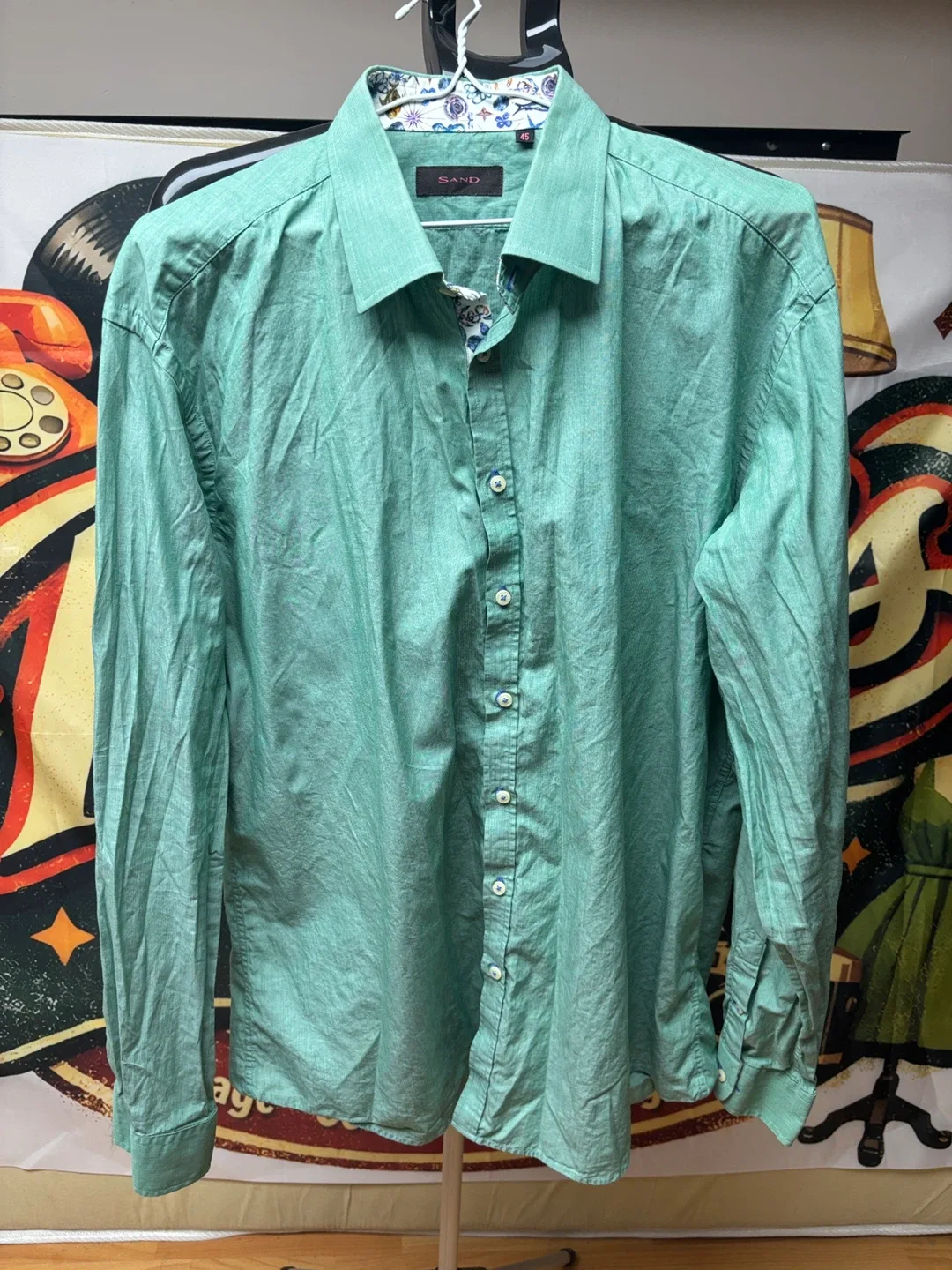 SAND Copenhagen Green Button-Up Shirt