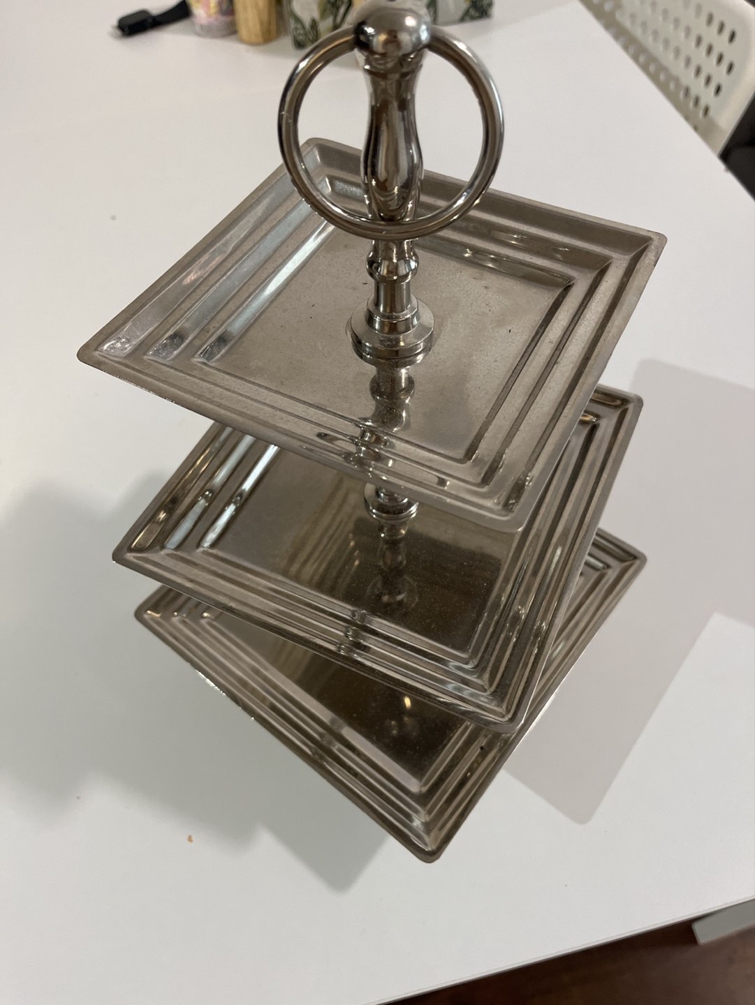 Three-Tier Stainless Steel Serving Tray