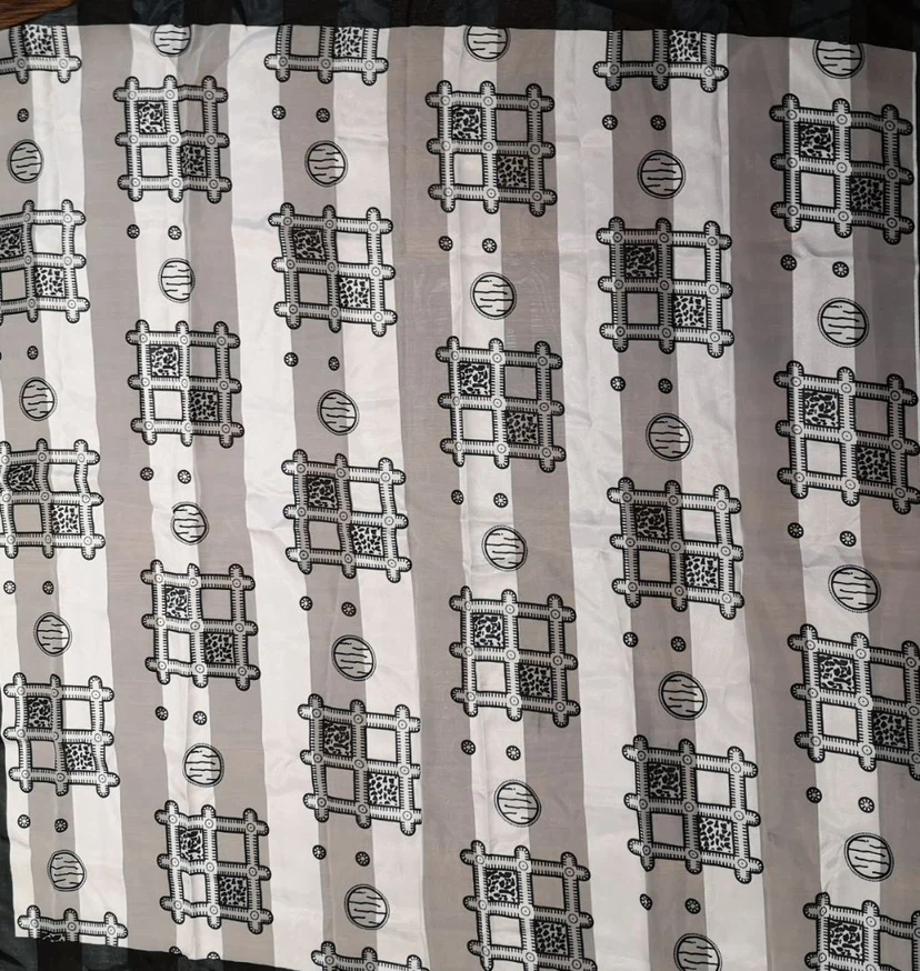 Black and White Geometric Pattern Fabric