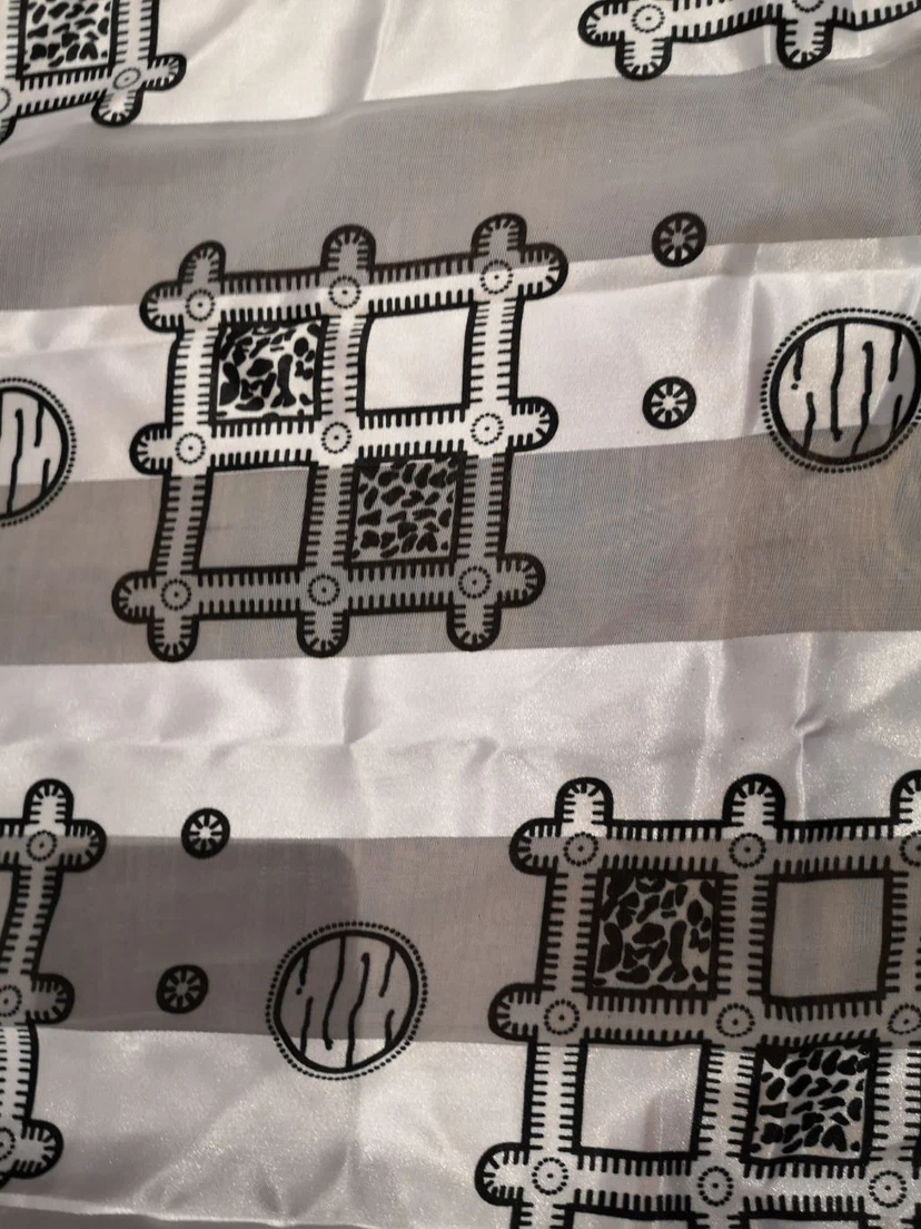 Black and White Geometric Pattern Fabric - photo 4
