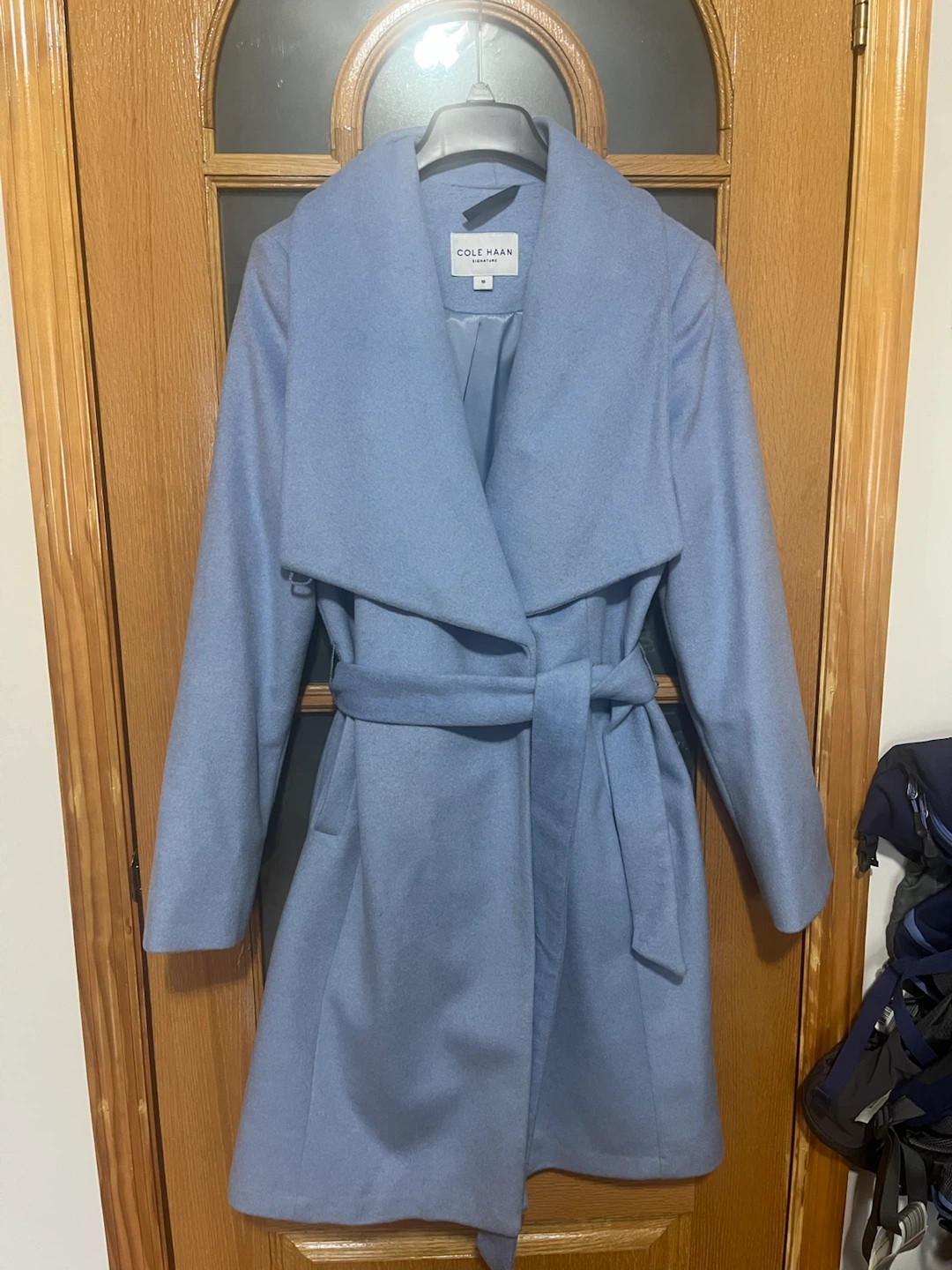 Cole Haan Signature Light Blue Wool Blend Coat