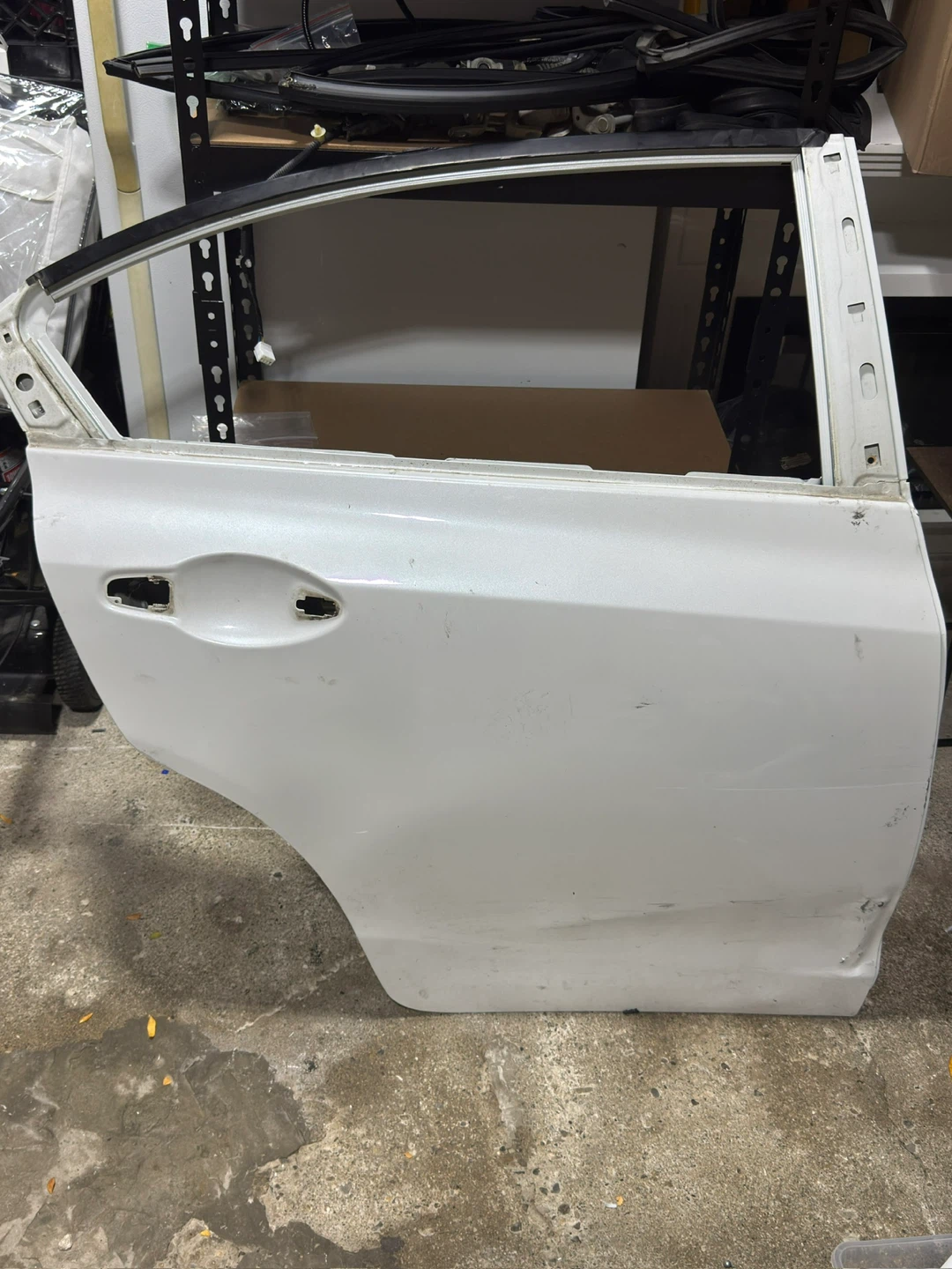 White pearl Rear Passenger Side Car Door